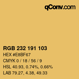 Color code: RGB 232 191 103 | qconv.com