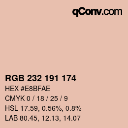 Color code: RGB 232 191 174 | qconv.com