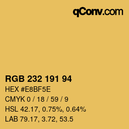 Color code: RGB 232 191 94 | qconv.com