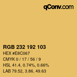 カラーコード: RGB 232 192 103 | qconv.com
