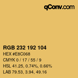Color code: RGB 232 192 104 | qconv.com