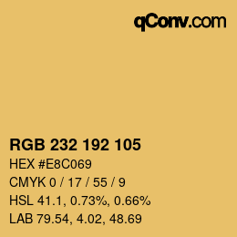 Color code: RGB 232 192 105 | qconv.com