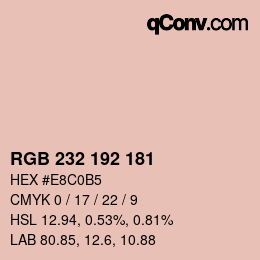 Color code: RGB 232 192 181 | qconv.com