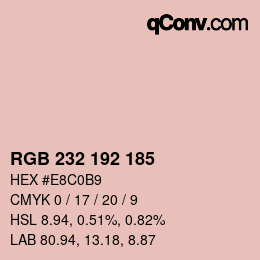 カラーコード: RGB 232 192 185 | qconv.com