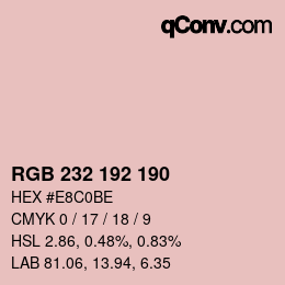 Color code: RGB 232 192 190 | qconv.com