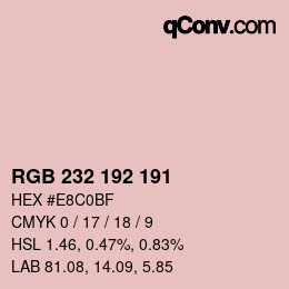 Color code: RGB 232 192 191 | qconv.com