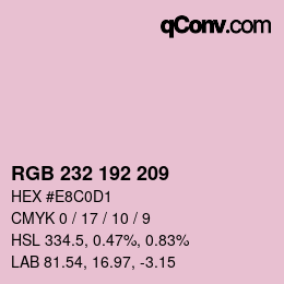 Color code: RGB 232 192 209 | qconv.com