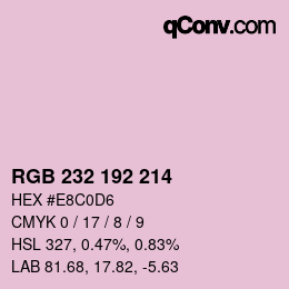 カラーコード: RGB 232 192 214 | qconv.com