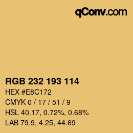 Color code: RGB 232 193 114 | qconv.com