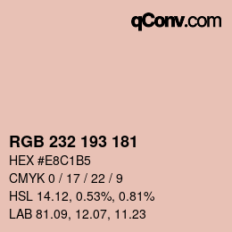 Color code: RGB 232 193 181 | qconv.com
