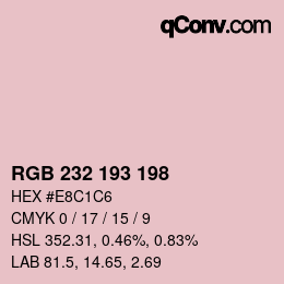 カラーコード: RGB 232 193 198 | qconv.com