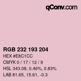 Color code: RGB 232 193 204 | qconv.com