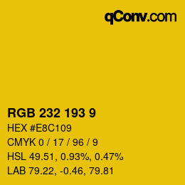Color code: RGB 232 193 9 | qconv.com