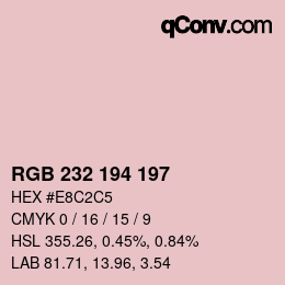 Color code: RGB 232 194 197 | qconv.com
