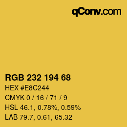 Color code: RGB 232 194 68 | qconv.com