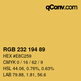 Color code: RGB 232 194 89 | qconv.com