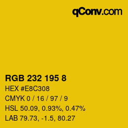 Color code: RGB 232 195 8 | qconv.com