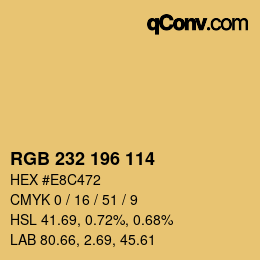Color code: RGB 232 196 114 | qconv.com