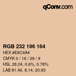 Color code: RGB 232 196 164 | qconv.com