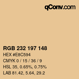 Color code: RGB 232 197 148 | qconv.com