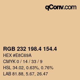 カラーコード: RGB 232 198.4 154.4 | qconv.com