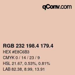 カラーコード: RGB 232 198.4 179.4 | qconv.com