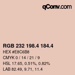 カラーコード: RGB 232 198.4 184.4 | qconv.com