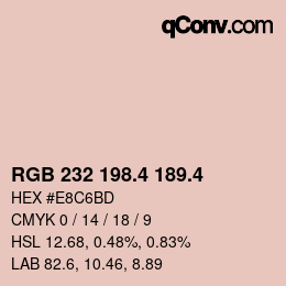 カラーコード: RGB 232 198.4 189.4 | qconv.com