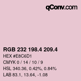 カラーコード: RGB 232 198.4 209.4 | qconv.com