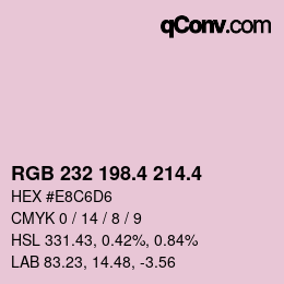 カラーコード: RGB 232 198.4 214.4 | qconv.com