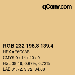 カラーコード: RGB 232 198.8 139.4 | qconv.com