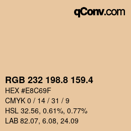 カラーコード: RGB 232 198.8 159.4 | qconv.com