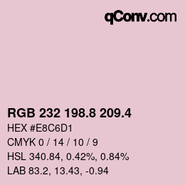 カラーコード: RGB 232 198.8 209.4 | qconv.com