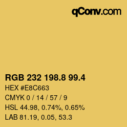 カラーコード: RGB 232 198.8 99.4 | qconv.com