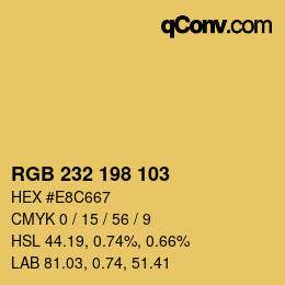 Color code: RGB 232 198 103 | qconv.com