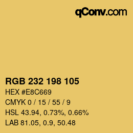 Color code: RGB 232 198 105 | qconv.com