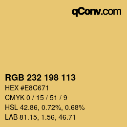 Color code: RGB 232 198 113 | qconv.com