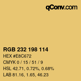 Color code: RGB 232 198 114 | qconv.com