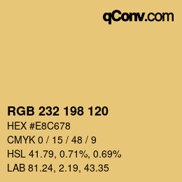 颜色代码: RGB 232 198 120 | qconv.com