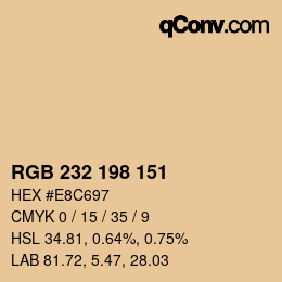 Color code: RGB 232 198 151 | qconv.com
