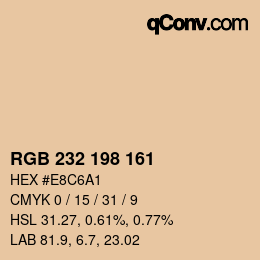 カラーコード: RGB 232 198 161 | qconv.com