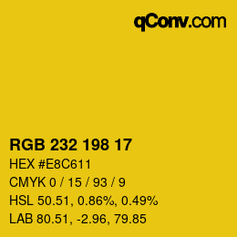 カラーコード: RGB 232 198 17 | qconv.com