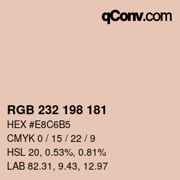 Color code: RGB 232 198 181 | qconv.com