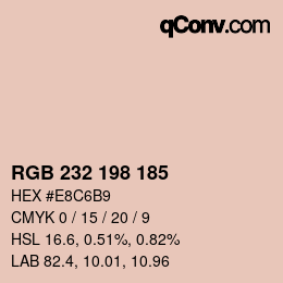 Color code: RGB 232 198 185 | qconv.com