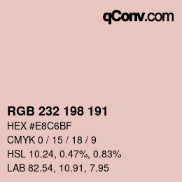 Color code: RGB 232 198 191 | qconv.com