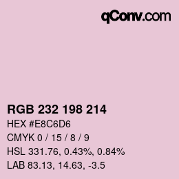 Color code: RGB 232 198 214 | qconv.com
