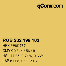 カラーコード: RGB 232 199 103 | qconv.com