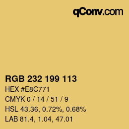 Color code: RGB 232 199 113 | qconv.com