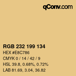 Color code: RGB 232 199 134 | qconv.com