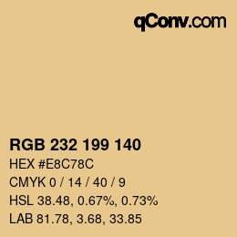 カラーコード: RGB 232 199 140 | qconv.com